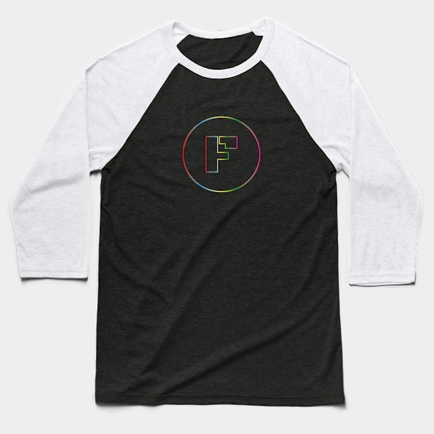 letter F colorful design Baseball T-Shirt by HB WOLF Arts